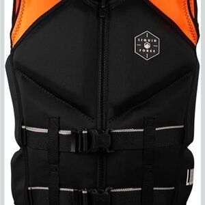 Men's Black and Orange Swim Vest